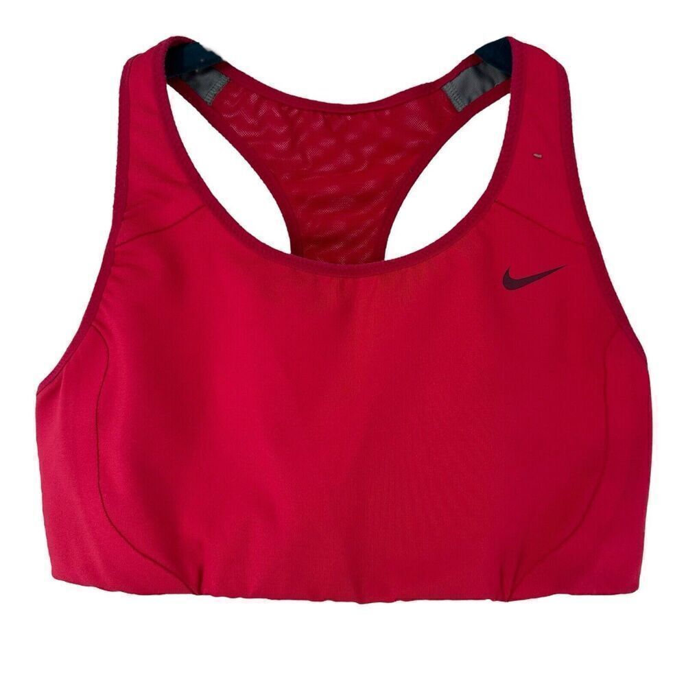 Nike Sports Bra Size M Dri Fit Wireless Mesh Panel Racerback Unpadded Pink Bra